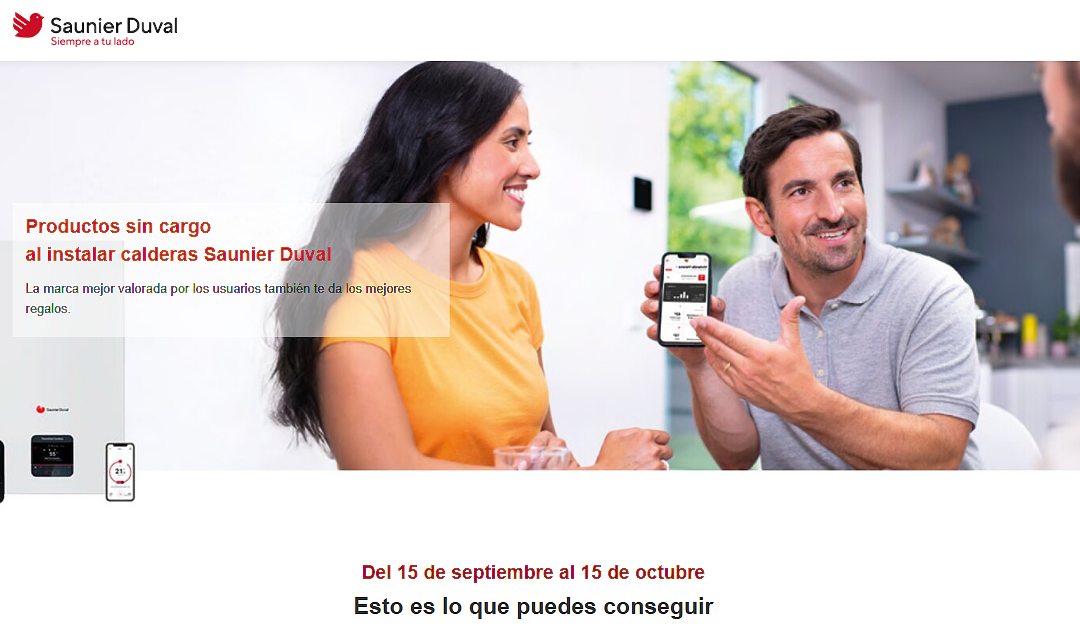 Consigue productos sin cargo al instalar calderas Saunier Duval